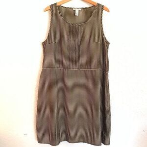 MNG Mango Black Tan Polka Dot Sleeveless Dress
